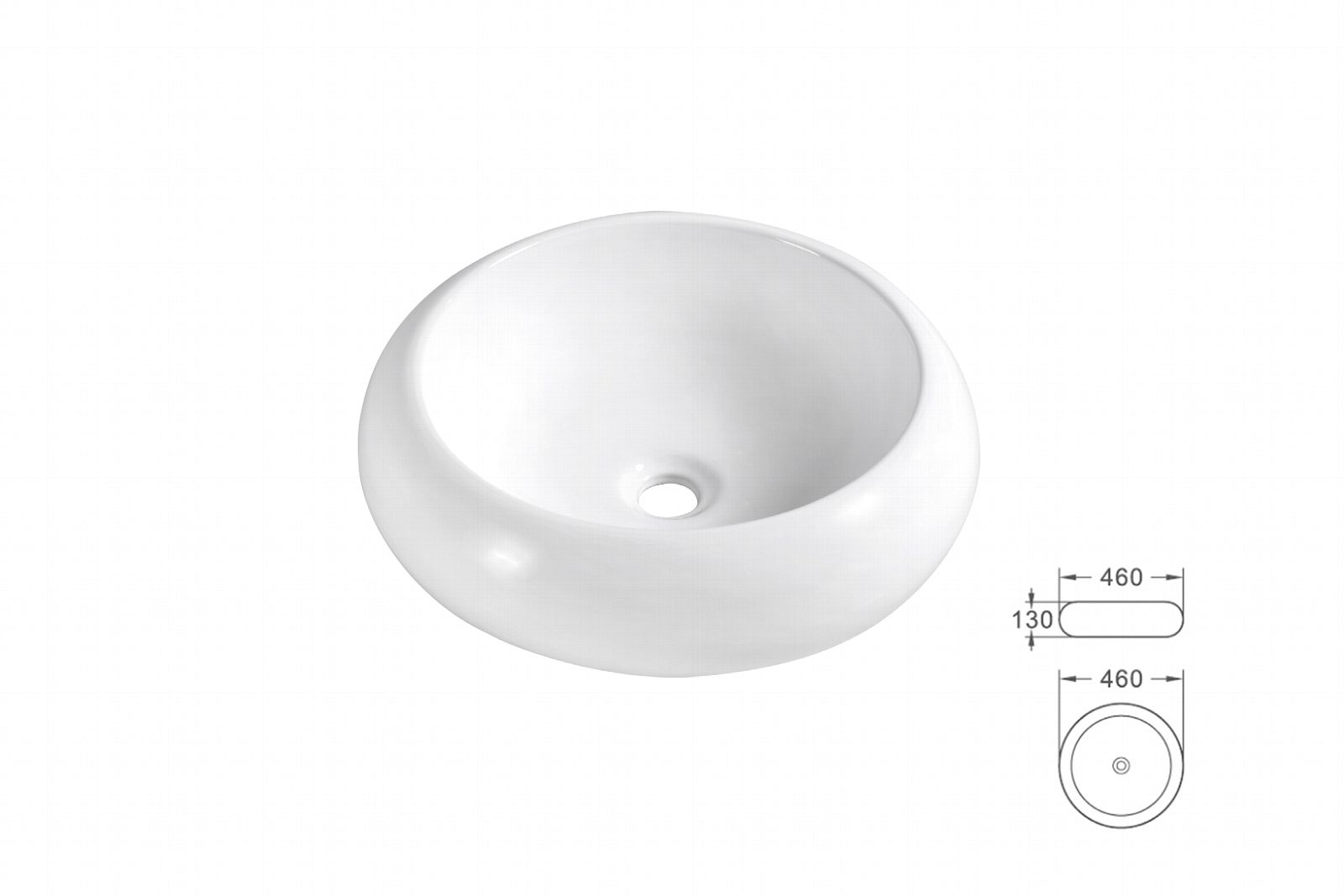כיור מונח עגול דגם מלגה GM8145