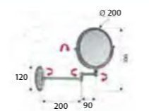 מראה מתכווננת מהקיר RB-635