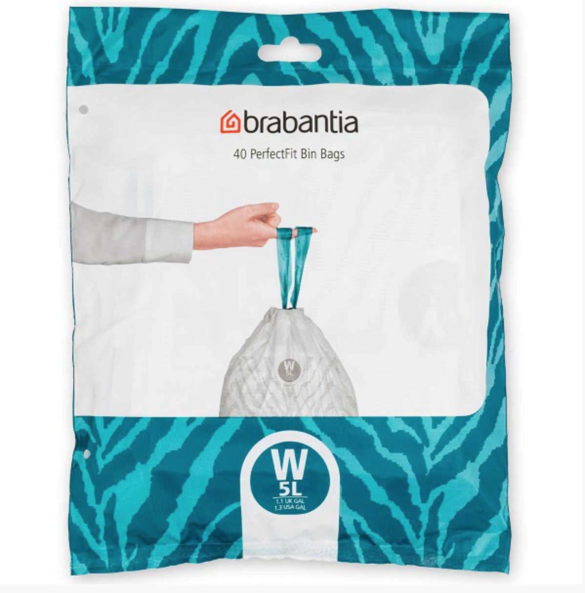 Brabantia שקיות קוד W מותאמות במיוחד לפח אשפה 5 ליטר NewIcon דגם Y-137846