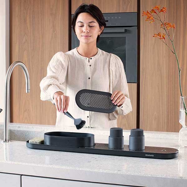 אורגנייזר לכיור ומשטח לייבוש כלים נירוסטה SinkStyle ברבנטיה