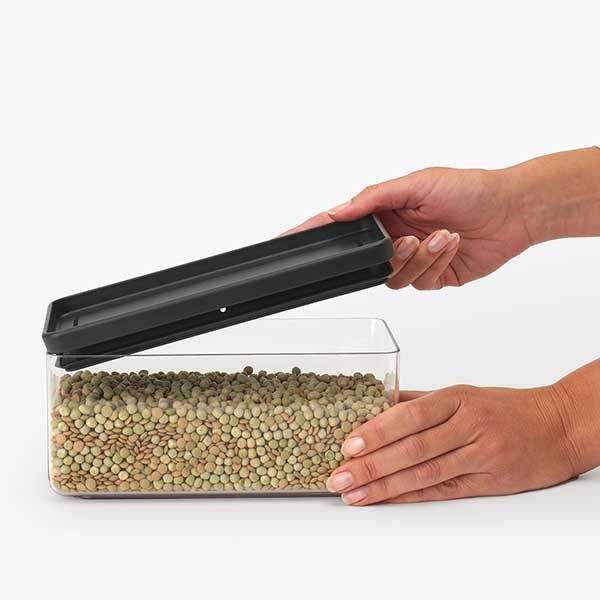 מיכל אחסון פלסטיק שקוף 1.5 ליטר, מכסה Brabantia - ללא BPA