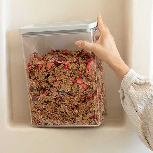 מיכל אחסון פלסטיק שקוף 5.4 ליטר, מכסה Brabantia - ללא BPA