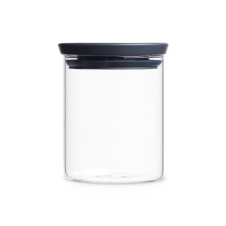 מיכל זכוכית עם מכסה אפור כהה 0.6 ליטר Brabantia